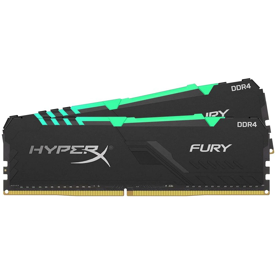 Модуль памяти Kingston 16Гб 2400MHz DDR4 CL15 DIMM (Kit of 2) 1Rx8 HyperX FURY RGB | Компьютеры и офис