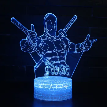 

DC movie theme Night Lights Deadpool Model LED Lamp Kidss Bedroom Decoration Lights With Remote Control Perfect Christmas Gifts