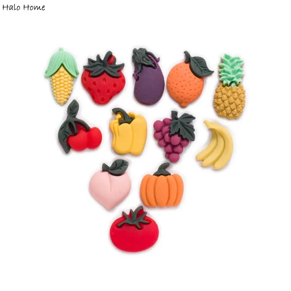 20pcs 3D Fruit Flatback Resin Cabochons Handmade Scrapbook Crafts Headswear Accessories Apparel Jewelry Phone Case Decor 12-20mm