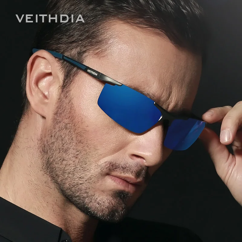 Goedkoop VEITHDIA Mode Gepolariseerde UV400 Zonnebril Mannen Luxe Merk Designer Vintage Rijden Zonnebril Mannelijke 6588