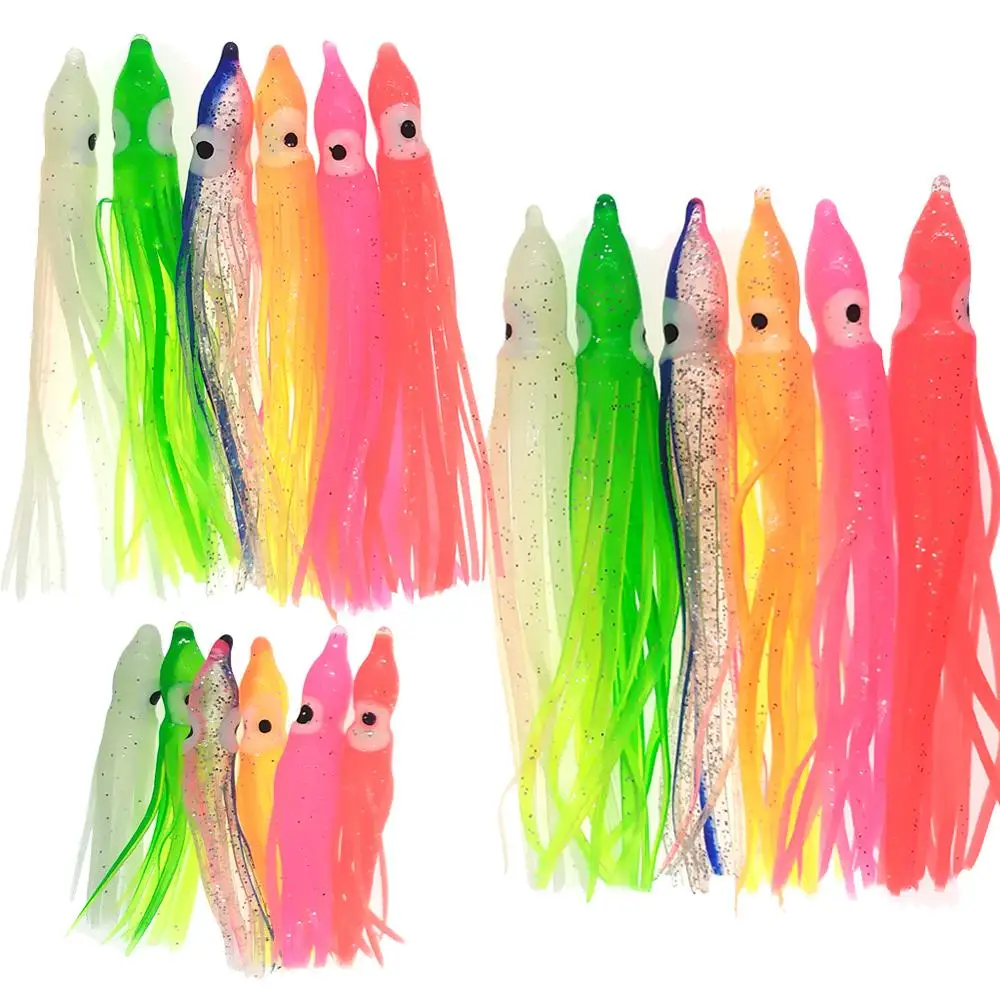 Feather Skirt Squid Octopus Fishing Lure Soft Bait with Fishing Line Hook #S5