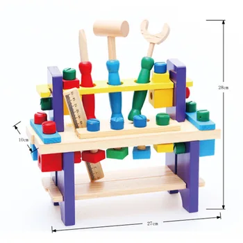 

Children Wooden Multifunctional Disassembly Toy Nut Combination Assembly Workbench Kids Screwing Blocks Toys Gifts 2019