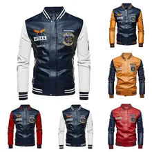 Мужская кожаная куртка хит цвет мальчик уличная одежда бейсбольные куртки плотное пальто новые куртки для хип-хопа