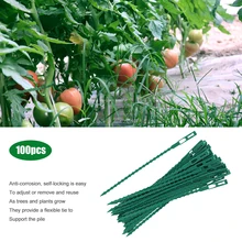 100pcs Reusable Garden Plastic Plant Cable Fixed Tie Wrap Multi-gear Design Bundled Flowers Fixed And Organized Wire Garden Tool