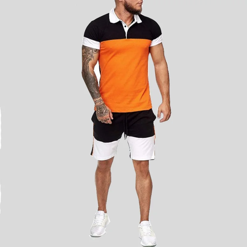 Костюм мужской спортивный из 2 предметов короткий пуловер и шорты спортивная