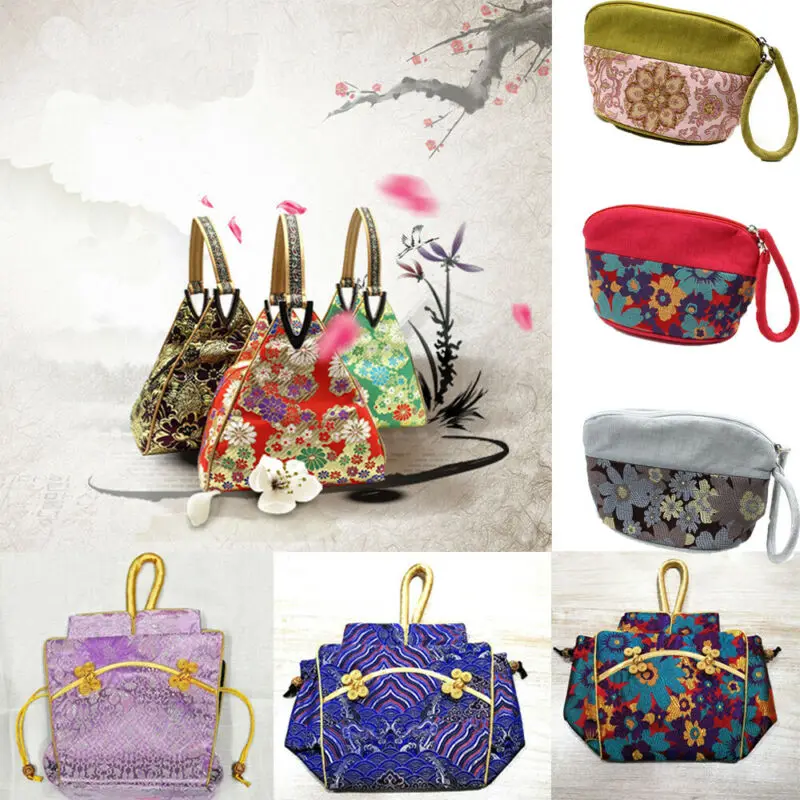 New Women Embroidery Silk Bag Vintage Style Messenger Bag Chinese Style Handbag Purse Bag