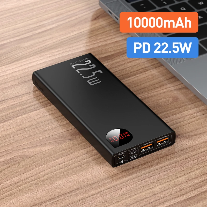 Baseus Power Bank 10000mAh 22.5W PD Fast Charging Powerbank Portable Battery Quick Charge For iPhone 13  Xiaomi Huawei PoverBank good power bank Power Bank