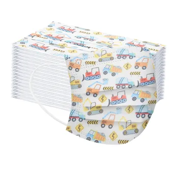 

50pcs Cartoon Breathable Face Facemask Fashion Masker 3Ply Disposable Masks With Design One time Mask Pattern Facemask For Kids