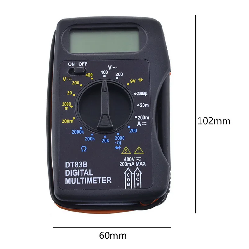 DIDIHOU Универсальный цифровой мультиметр M300/DT83B ручной наконечник тестовый мультиметр тестовый er с проводом-ручкой кабель черный 1 шт - Цвет: DT83B