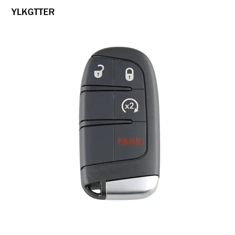 YLKGTTER 3+ 1 кнопка дистанционного смарт-ключа 433 МГц для DODGE/Chrysler/JEEP Grand Cherokee Бесконтактный комфорт-доступ без ключа-go ID46 чип - Цвет: Black