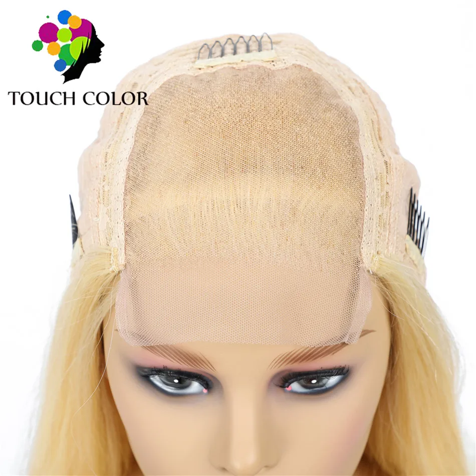 Touch 613 Blonde 4*4 Straight Lace Closure Human Hair Wigs For Black Women 150% Density Brazilian Hair Lace Closure Wigs Remy