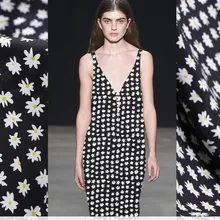 114 см широкая натуральная шелковая ткань метр 16 мм шелковая крепдешин ткань платье Хризантема печатная ткань шелковая ткань