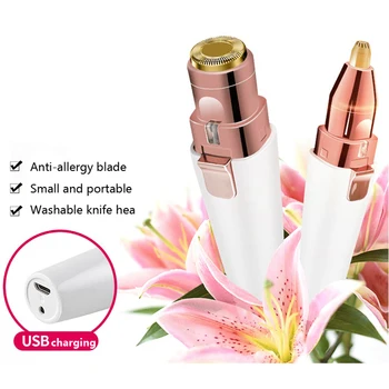 

2 IN 1 Electric eyebrow trimmer Face Eyebrow Body Hair Remover Painless Trimmer Razor Facial Epilator eyebrow razor make tool