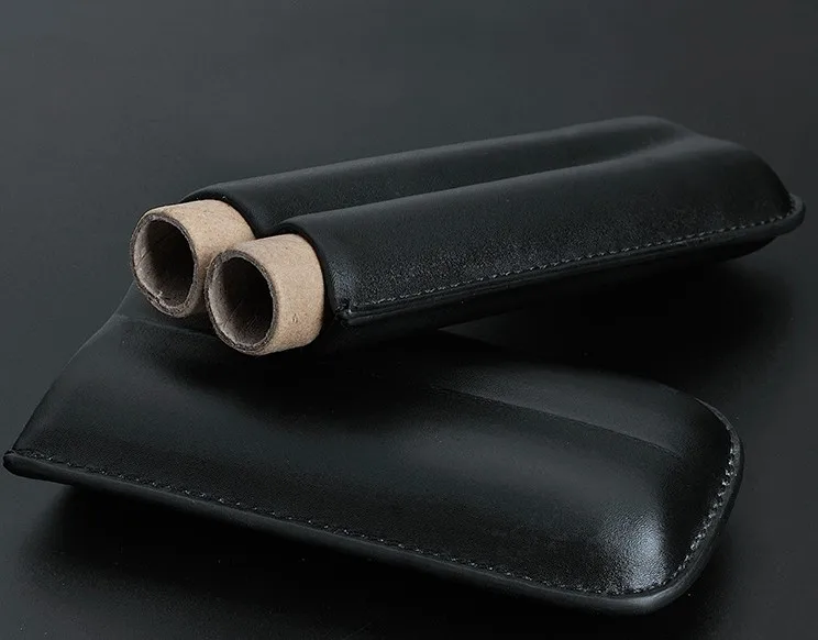 COHIBA гаджеты бренд высокого класса портативный черный кожаный портсигар для путешествий на открытом воздухе Humidor