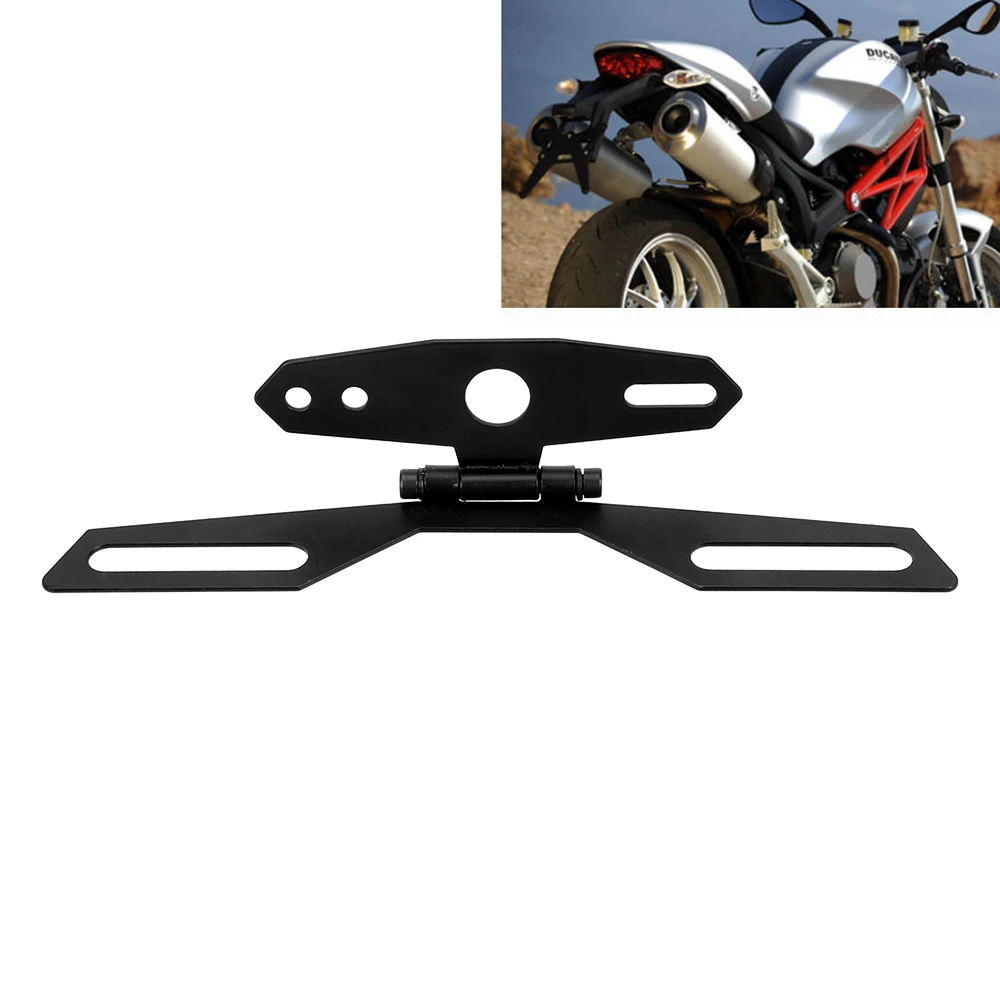 YOSOLO Support Tail Light Holder Rear Bracket Adjustable Folding Mount Holder Motorcycle License Plate Holder