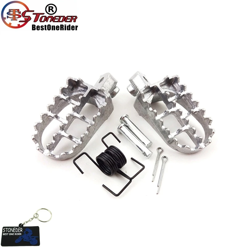 STONEDER Подножки для Honda XR50R CRF50 CRF70 CRF80 CRF100F Yamaha PW50 PW80 TW200 TTR90 TTR90E для Dirt Pit Bike - Цвет: Silver