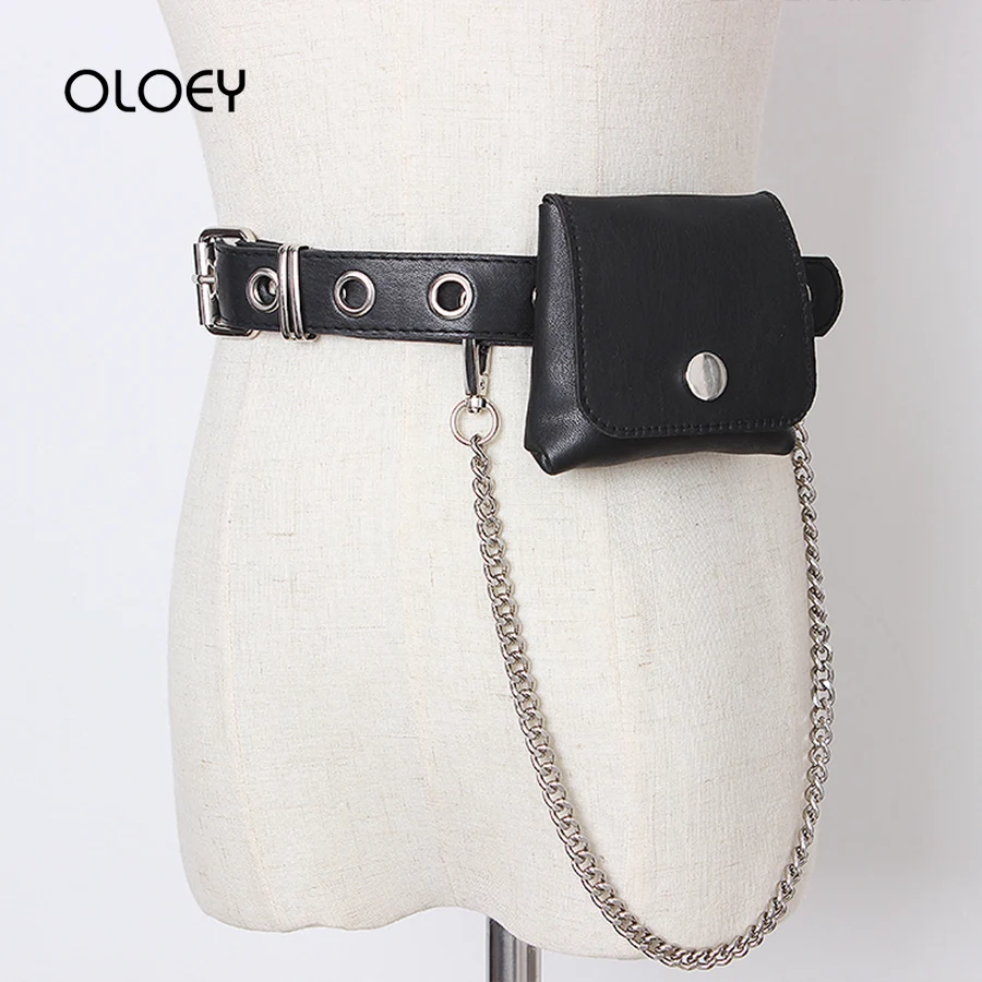 fanny pack with chain belt