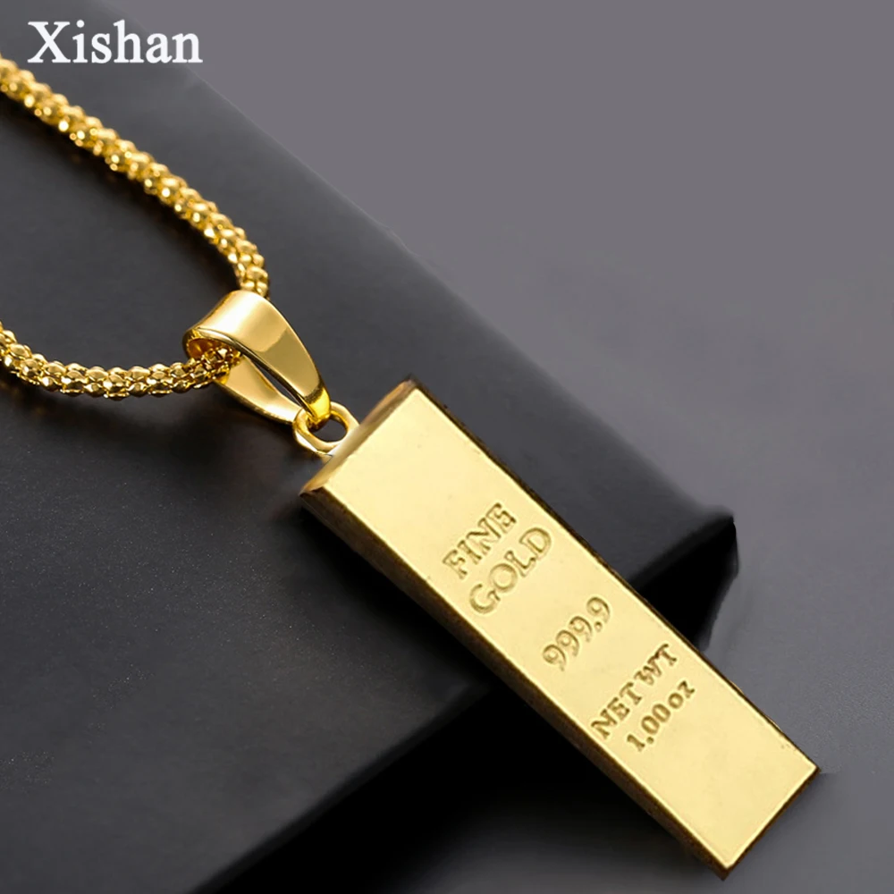 Hip Hop Cube Bar Pendant Chain 