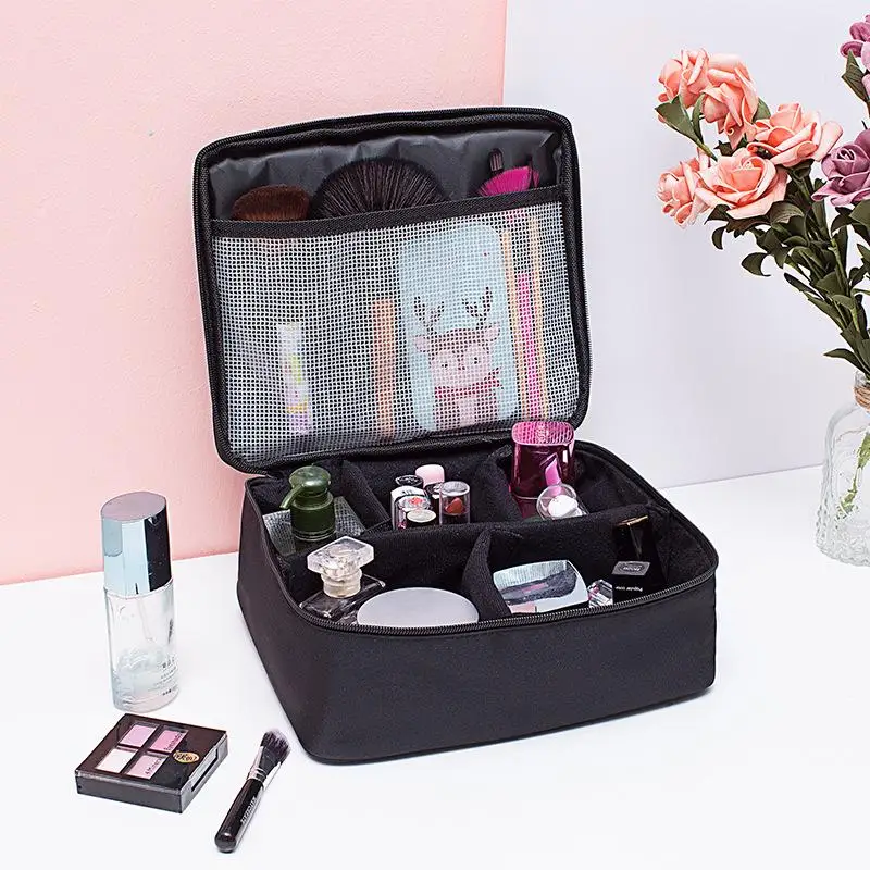 Net Pocket Black Косметичка для туалетных принадлежностей, косметичка, чехол для костюма, вместительный органайзер, чехол для хранения, на молнии, большой, для мытья туалетных принадлежностей, косметические наборы для женщин - Цвет: Net Pocket Black