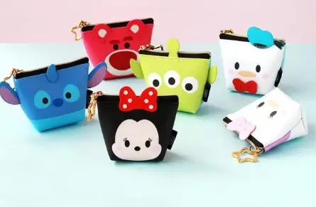 Minnie mini portable multi-purpose storage tsum coin purse Donald Duck Stitch PU leather bag Key chain kids gifts | Украшения и