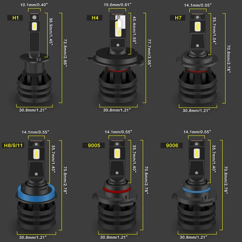 M2 огни автомобиля H7 16000LM H11 светодиодный светодиодные лампы для автомобильных фар H4 H1 H3 H8 H9 9005 9006 HB3 HB4 9012 H13 9007 турбо светодиодный лампы 12V 24V
