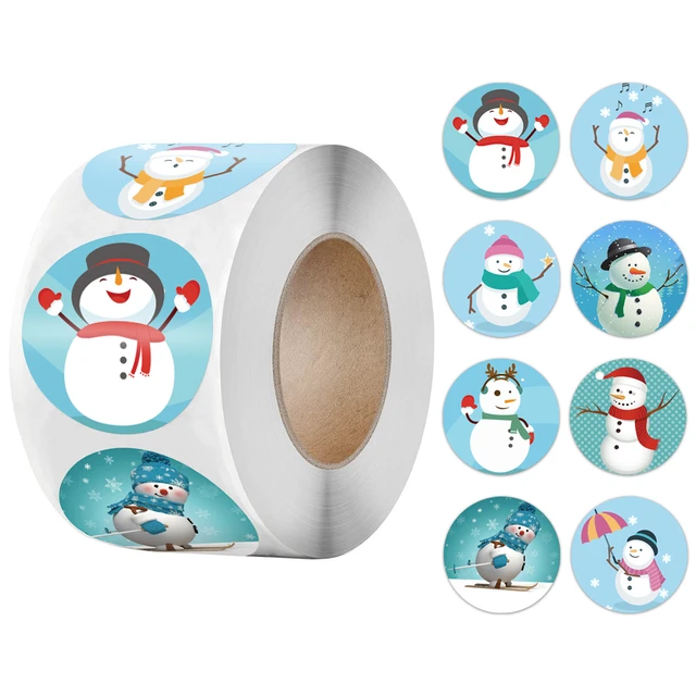 Fun Little Toys 100PCS Christmas Stickers, 2 Roll Stickers with 12 Patterns  Christmas Envelope Seals Christmas Gift Tags Stickers, Happy Christmas