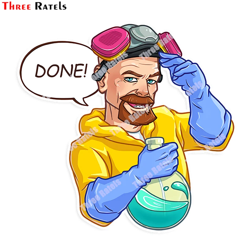 Three Ratels B271 Funny Breaking Bad Og White Sticker Car Cartoon Stickers Bike Decal