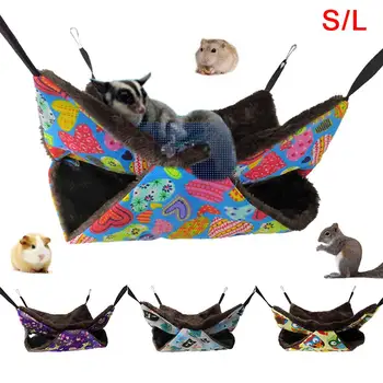 

Large Pet Bird Hanging House Double Layer Pet Hamster Rabbit Sleep Nests House Hanging Hammock Soft Warm Bed Squirrel Warm House