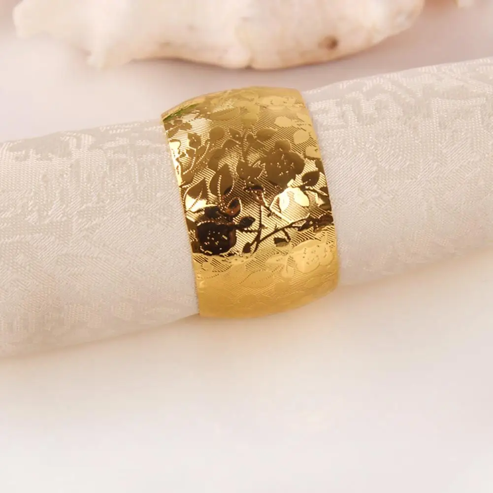 Kitchen Gold Napkin Ring Napkin Buckle Circle Cloth Ring Towel Buckle Wedding Festival Hotel Supplies for Table Decoration