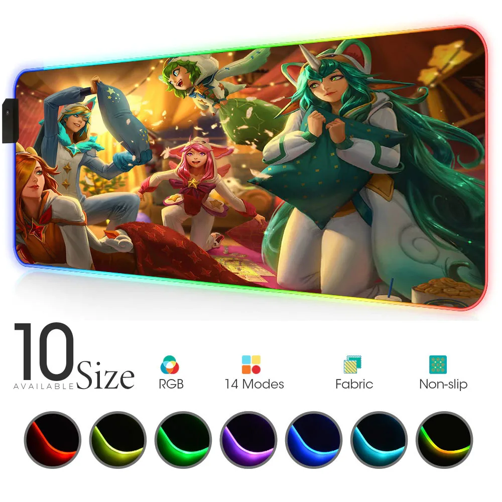 

League of legends RGB Mouse Pad Gamer Accessories Computer persona Large LED MousePad Gaming Desk PC Desk Play Mat with Backlit
