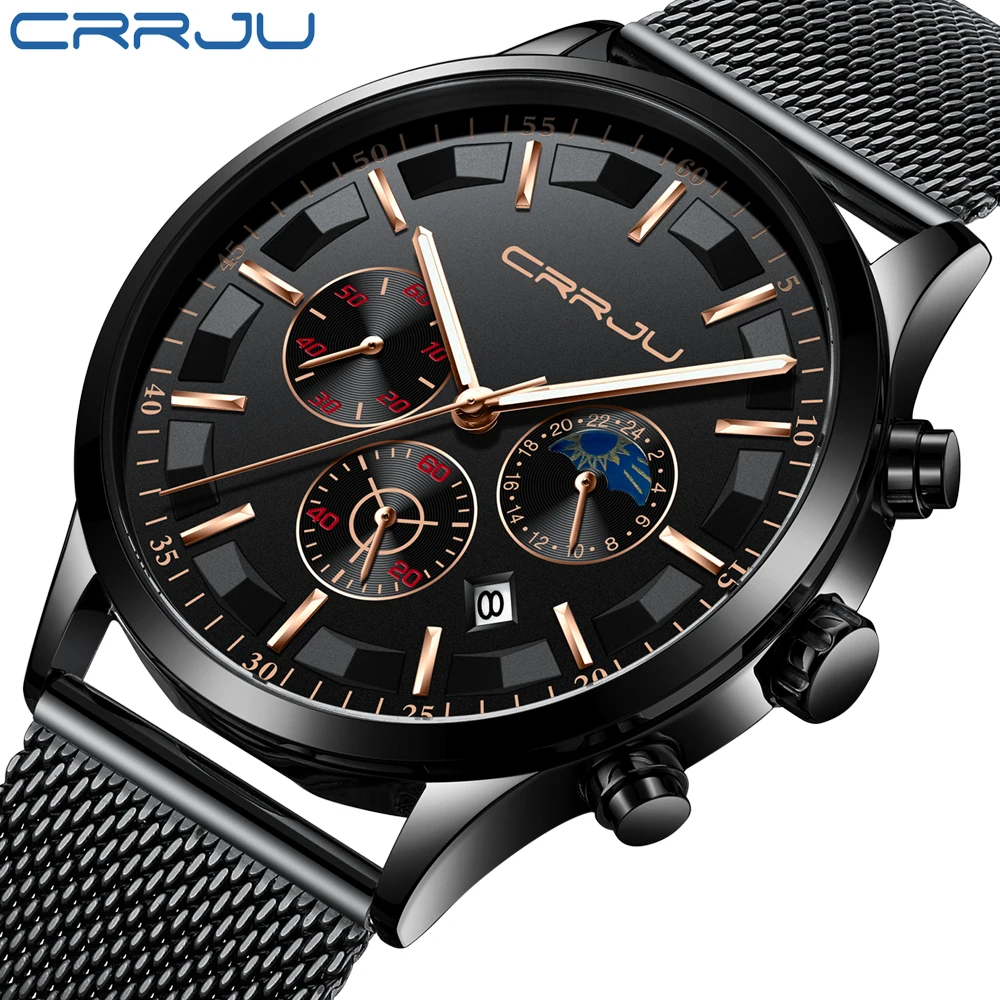 

Men Watches Luxury Brand Quartz WristWatch Clock Chronograph Fashion Mesh Steel Watch Waterproof Sport Mens Watch Saat 2019