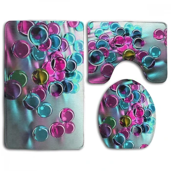 

CHARM HOME Colorful 3d Abstract Wallpaper High Bathroom Antiskid Pad 3PCS/Set Toilet Seat Cover Anti-slip Bathroom Accessories