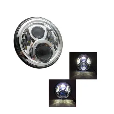 60W CHROME B 7 дюймовый круглый светодиодный головной светильник высокий низкий пучок светильник Halo Угол Eyes DRL светодиодные фары для джипа Wrangler Lada niva Прожекторы для внедорожников 4х4 в байкерском стиле - Цвет: 60W CHROME B