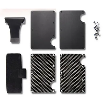 

Card Holder Slim Carbon Fiber Credit Card Holder Metal Wallet Money Clip Anti Scan Function Hold Card Coins Cash Toiletry Kits
