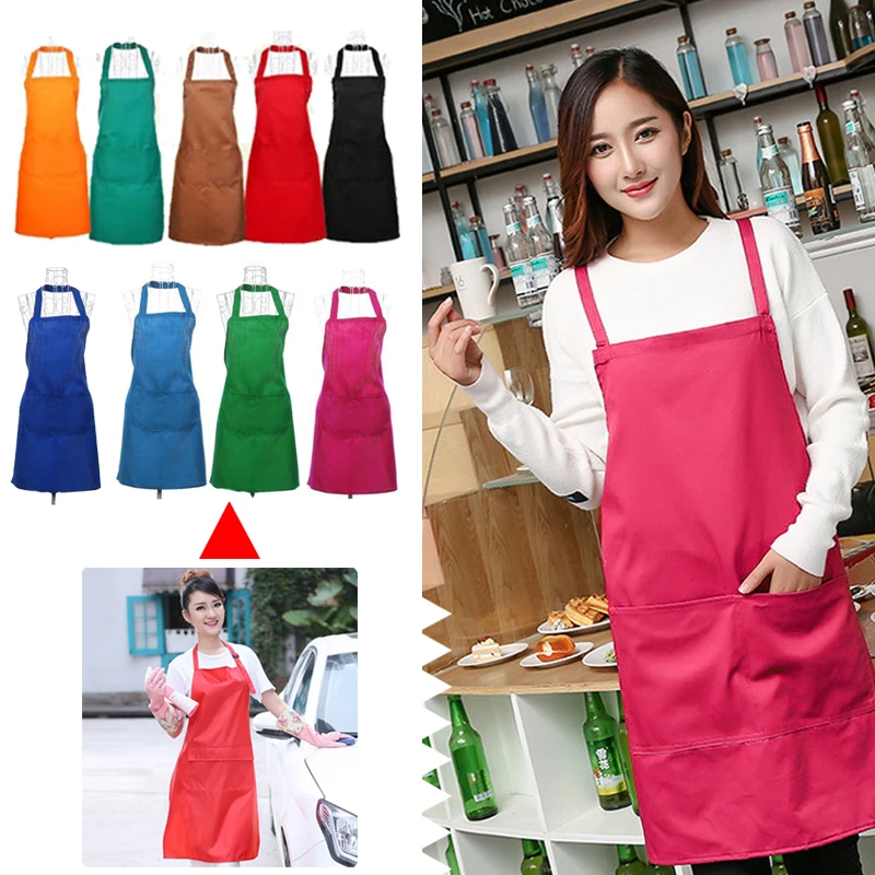Kitchen Apron Unisex Elegant Sleeveless Oil-Proof Stylish Cooking Bar Painting Solid Waterproof