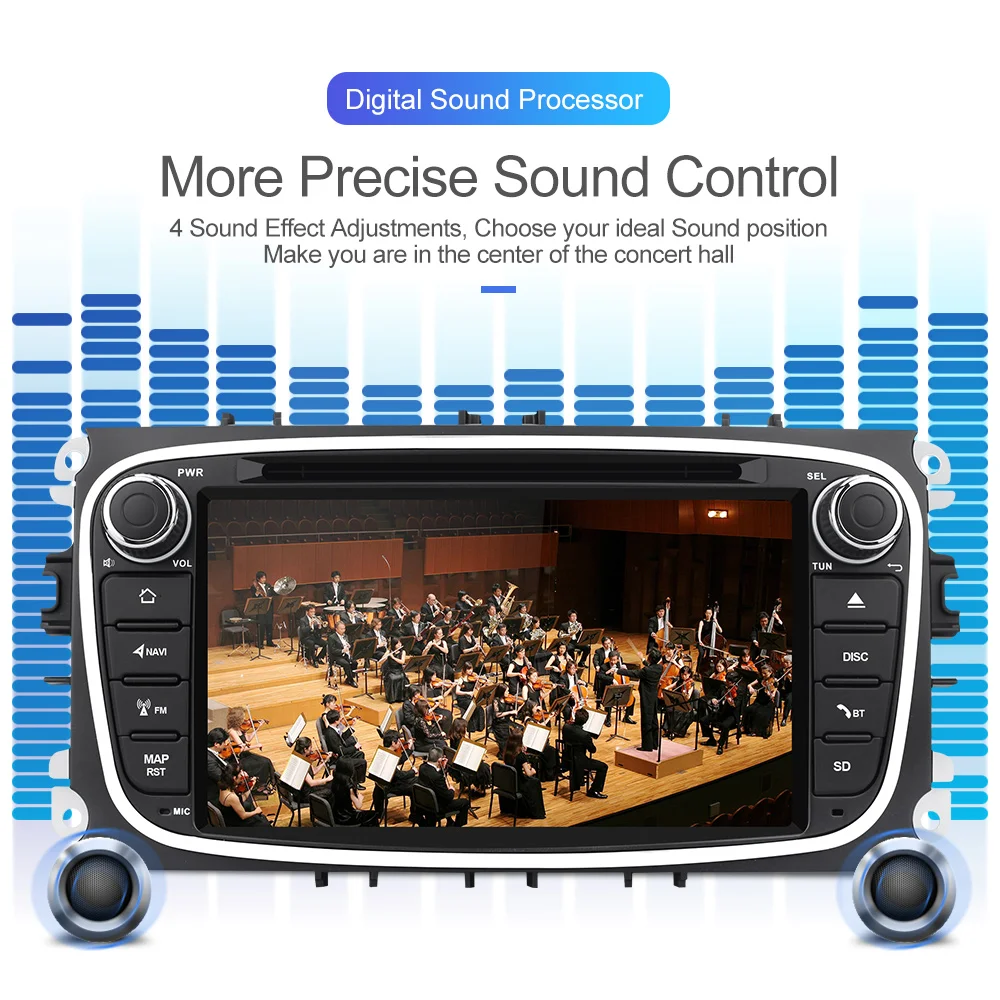  Isudar Octa Core Android 9 2 Din Auto Radio For FORD/Focus/S-MAX/Mondeo/C-MAX/Galaxy Car Multimedia