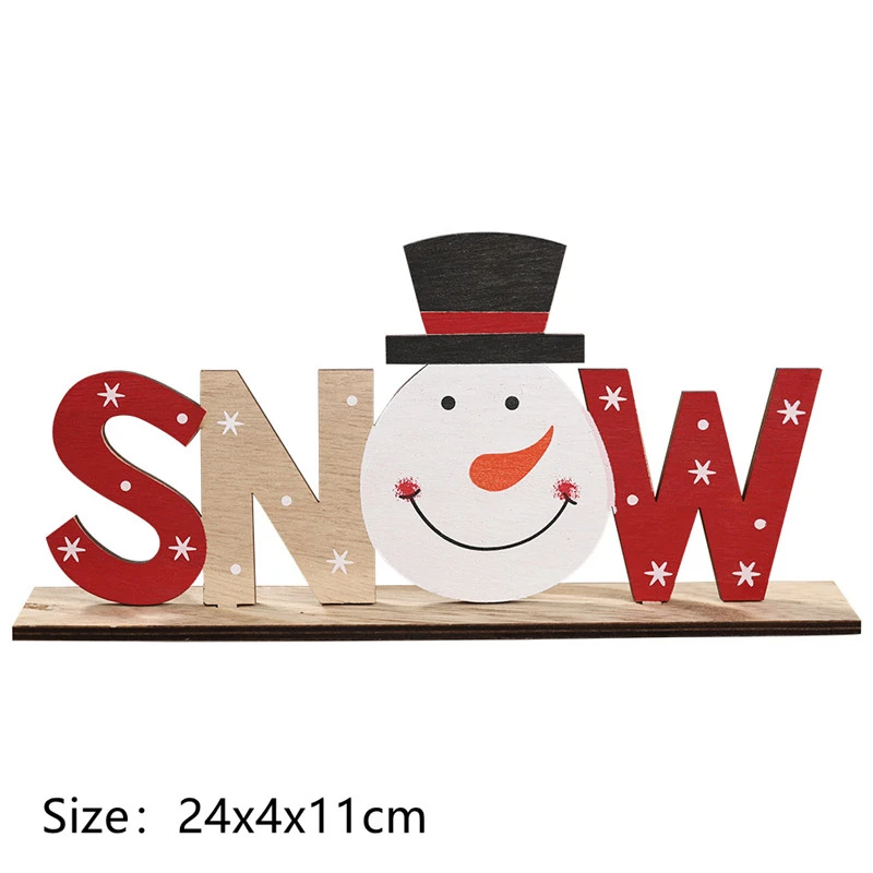Новогодняя натуральная Деревянная Рождественская елка, орнамент, деревянная подвеска, рождественский подарок для дома Navidad, декор Noel, Рождественское украшение - Цвет: SNOW