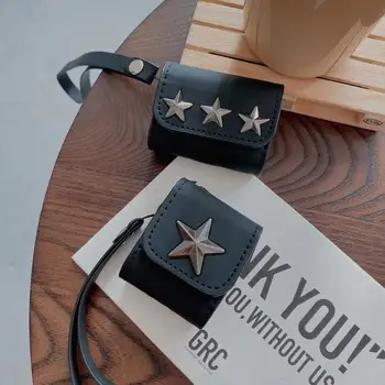 

Tide brand five-pointed star leather protective sleeve Airpods pro3 earplugs accessories AirPods 2 wireless earphone sleeve