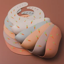1pc babadores de silicone do bebê tamanho ajustável impressão cenoura babador à prova dnewborn água recém nascido menino & meninas bebê macio alimentação silicone babadores criança supplis