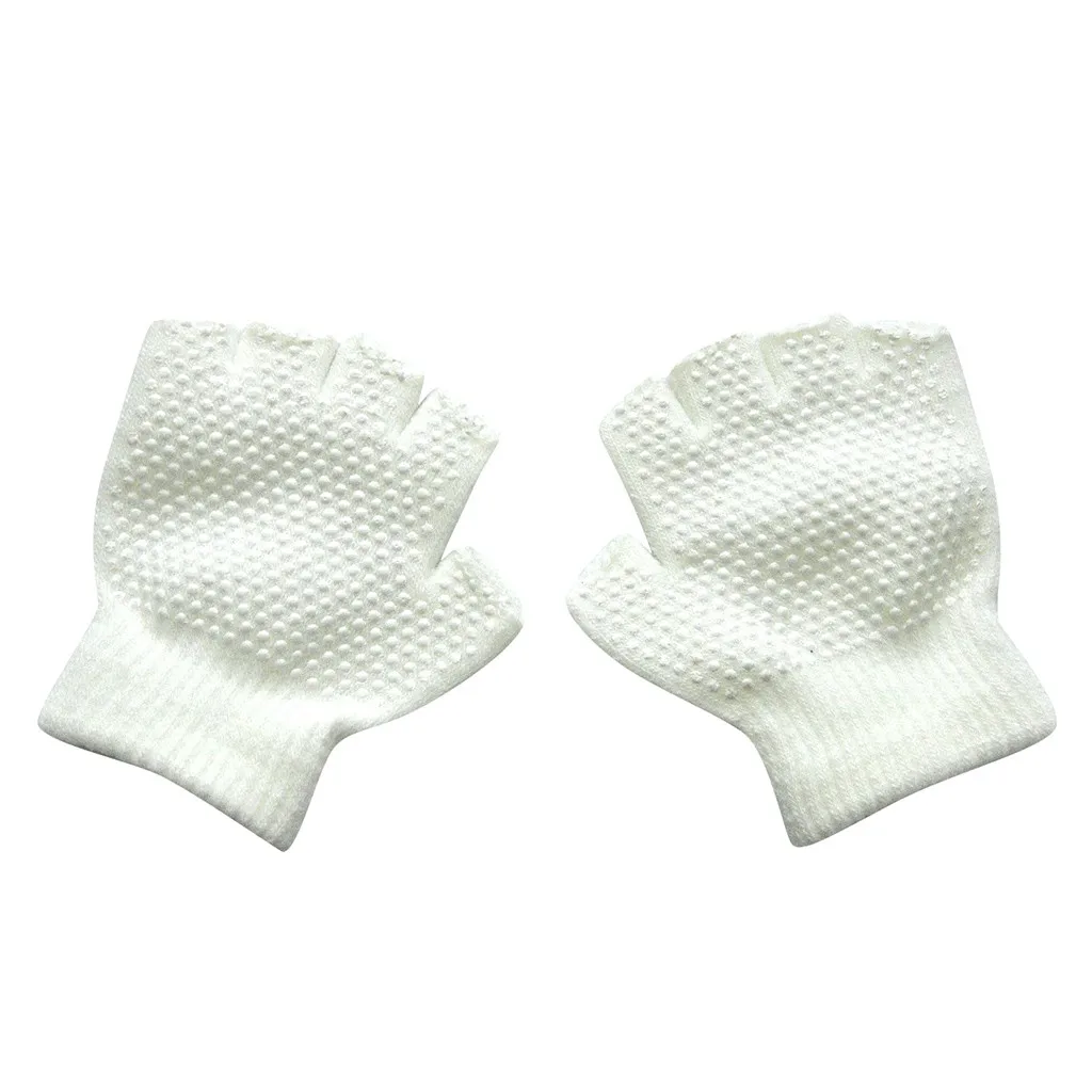 Белый New Winter Gloves Kids Keep Warm Children Kids Winter Warm Knitted Fingerless Non-slip Mittens Gloves перчатки для девочки - Цвет: Белый