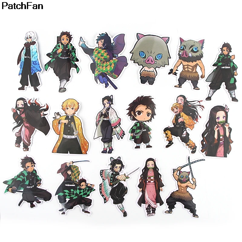 Patchfan 17 шт. kimetsu no yaiba ПВХ водонепроницаемые наклейки для скрапбукинга DIY багаж скейтборд ноутбук велосипед стены гитары A2627