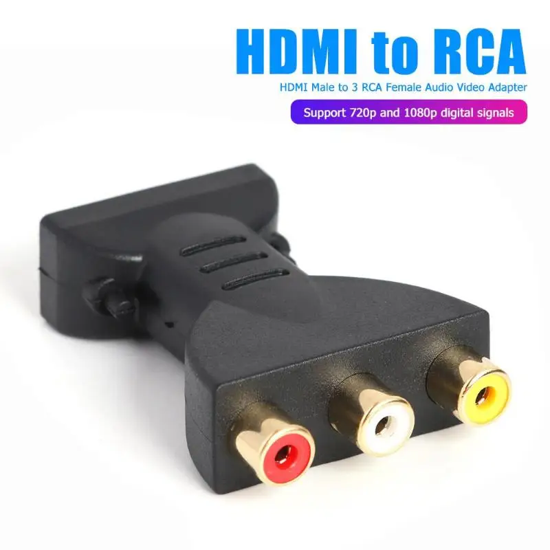 

Gold-plated HDMI Male to 3 RGB RCA Video Audio Adapter AV Component Converter for 720P 1080iP 1080P HATV DVD Projector