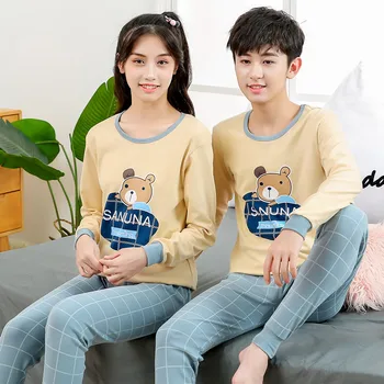 

Teens Pajamas Long Sleeve 100% Cotton Pyjamas Kids Clothes Sets Cartoon Big Boys Sleepwear Pajamas For Girls 10 12 14 16 Years