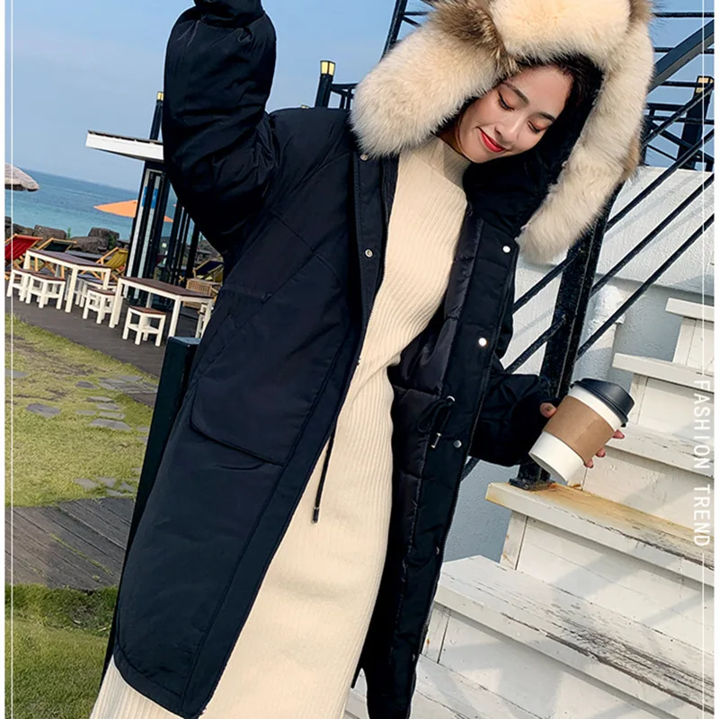 

Mid-length Large Fur Collar Cotton-padded Clothes Women's 2019 Winter New Style Students Cotton-padded Clothes Fashion Coat Netw