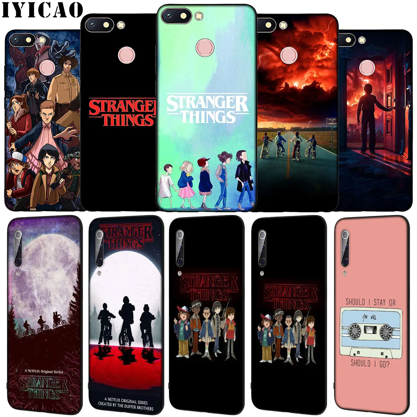 IYICAO Stranger Things TV Soft Silicone Phone Case for Xiaomi Redmi Note 8 8T 8A 7 7A 6 6A 5 5A GO S2 K30 K20 Pro Black Cover | Мобильные