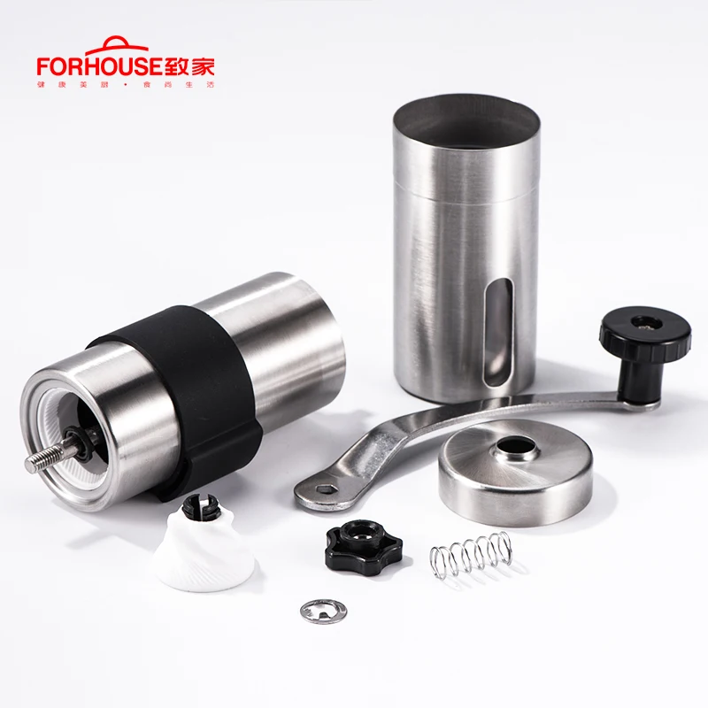 Серебряная кофемолка из нержавеющей стали ручная мини для зерен кухонный