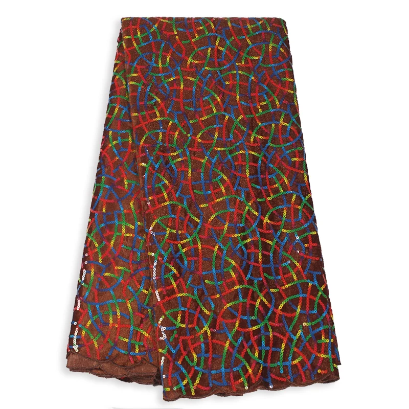 Новейшая полосатая блестящая французская бархатная кружевная ткань шнур нигерийское кружево высокое качество женское праздничное платье 5 ярдов африканская кружевная ткань