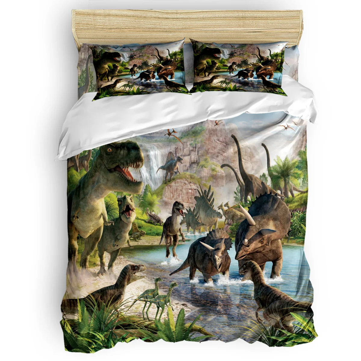 

3D Cartoon Dinosaur Printing Custom Bedding Set 3D Digital Printing Christmas Bedding Set US KING QUEEN