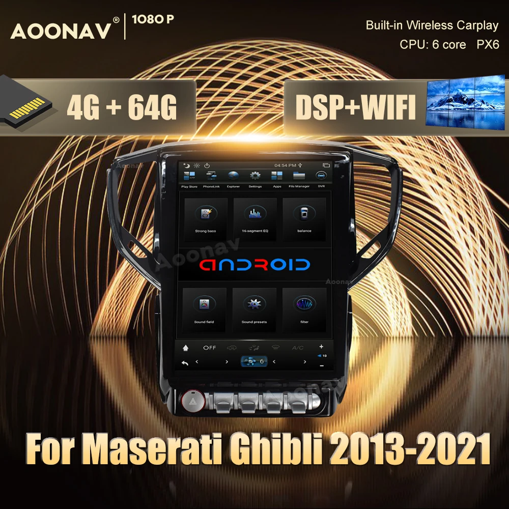 

2 din Android car GPS radio multimedia player For Maserati Ghibli 2013-2021 car GPS navigation DvD Stereo receiver player