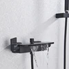 MYQualife Matte Black Bathroom Faucet 2 Function Bathtub Facuet  Wall Mounting Cold and Hot Shower Faucet Waterfall 5
